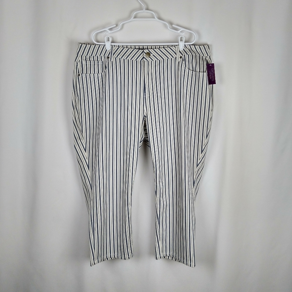 Lane Bryant Venezia Striped Capri Pants 24 Plus